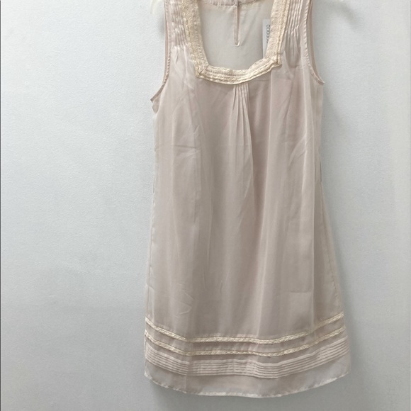 Pins and needles cream chiffon dress with slip size medium - Picture 1 of 10
